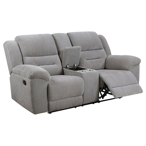 Gilson - Chenille Upholstered Reclining Loveseat - Gray - Simple Home Plus