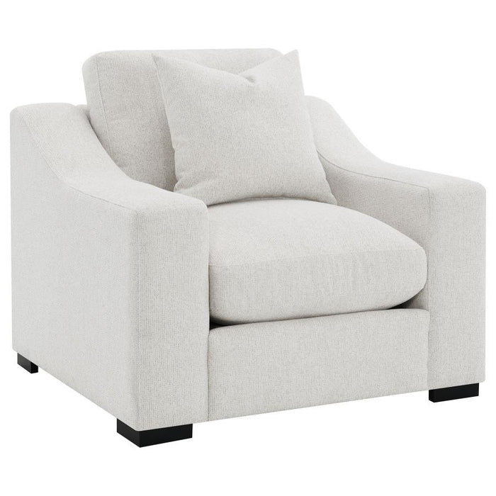 Ashlyn - Fabric Upholstered Track Arm Accent Chair - Sand - Simple Home Plus