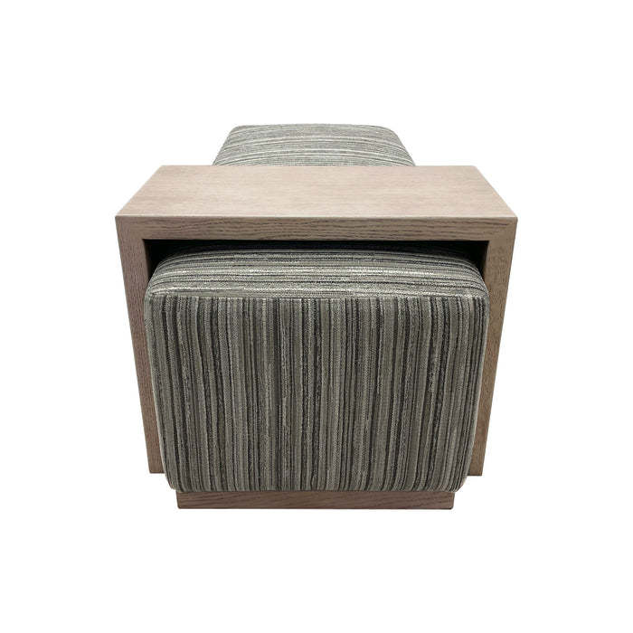 Peggy - Bench/Cocktail Ottoman With Table - Stripe / Multi - Simple Home Plus