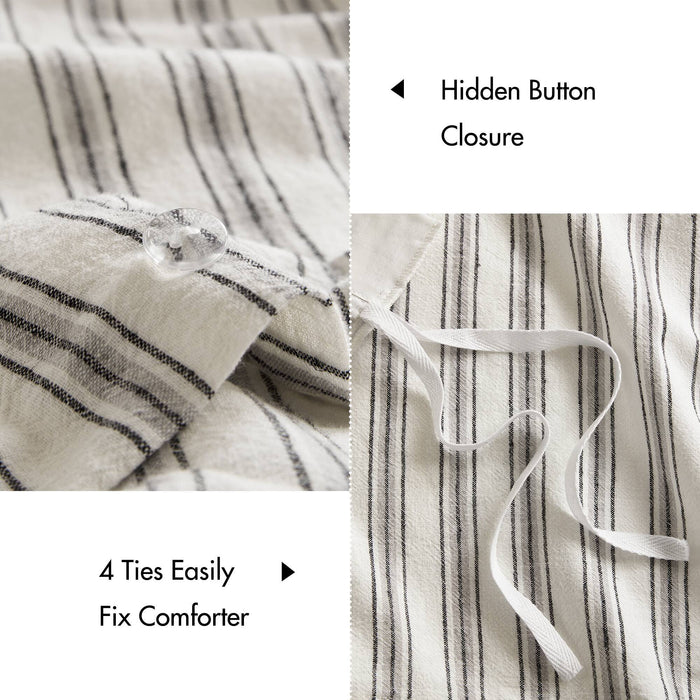 Etta - 3 Piece Queen Duvet Set - Gray - Simple Home Plus
