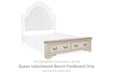 Realyn - Queen UPH Bench Footboard - Chipped White - Simple Home Plus