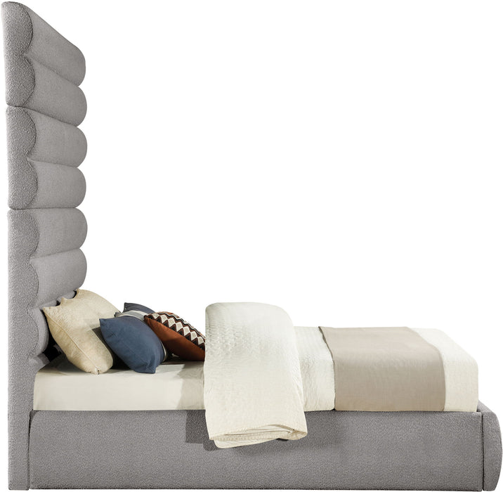 Adam - Boucle Fabric Bed With 89" Headboard - Simple Home Plus