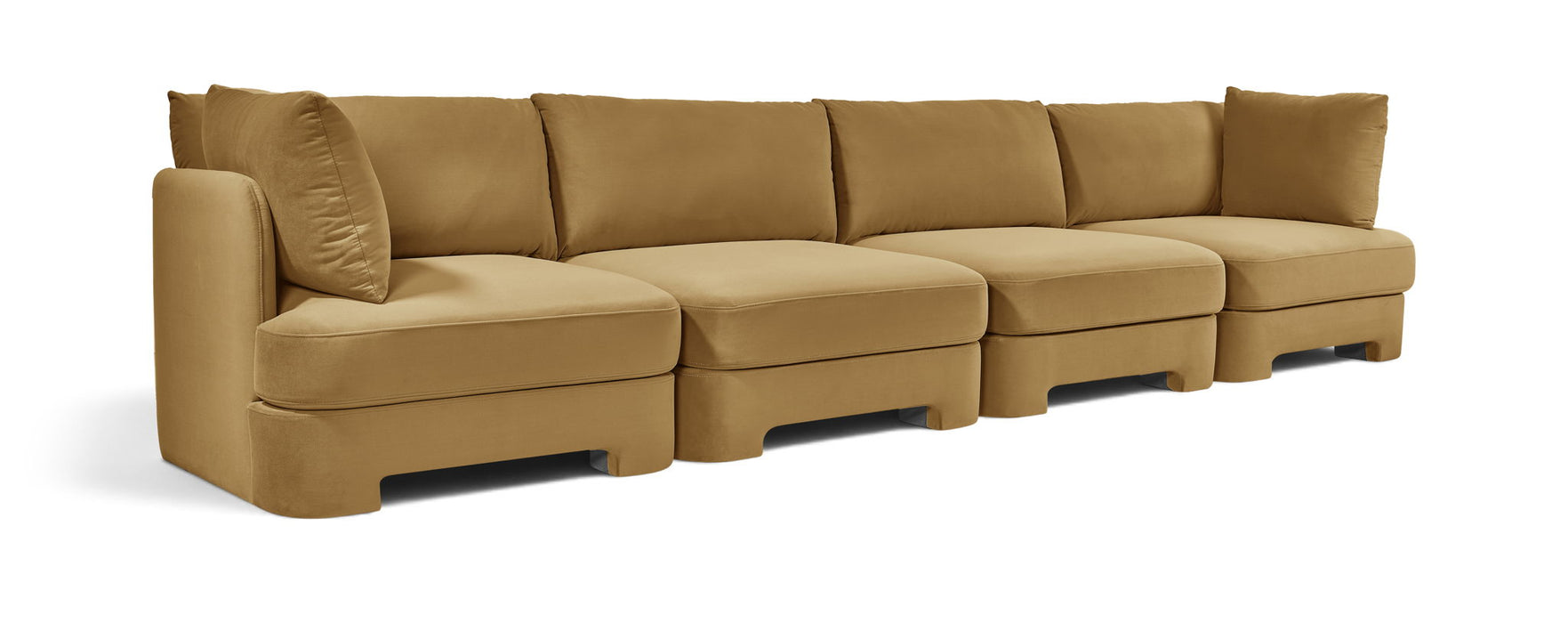 Hammond - Velvet Performance Fabric Upholstered 4 Piece Sofa - Simple Home Plus