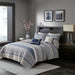 Rhapsody - King 6 Piece Reversible Coverlet Set - Navy - Simple Home Plus