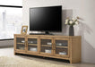 Brenham - 79" 4-Door TV Stand Media Console - Washed Oak - Simple Home Plus