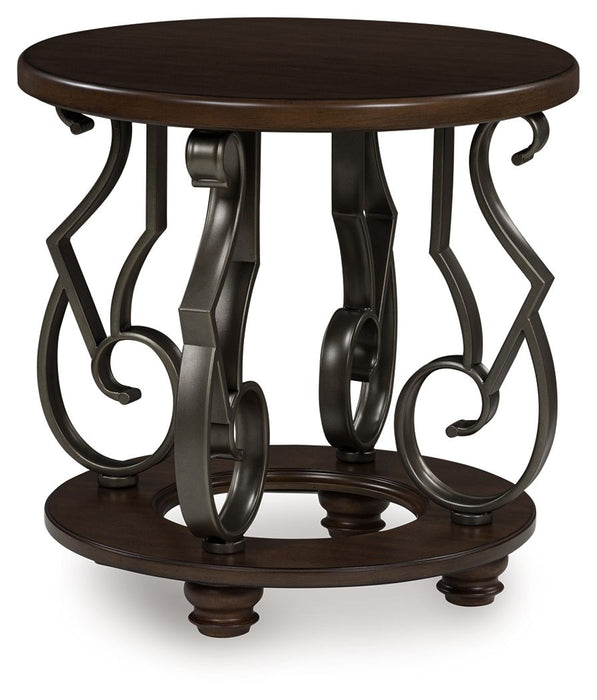 Frallyn - Dark Brown - Round End Table - Simple Home Plus