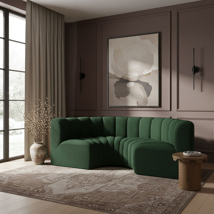 Arc - Boucle Fabric 4 Piece U-Shaped Modular Sofa - Simple Home Plus