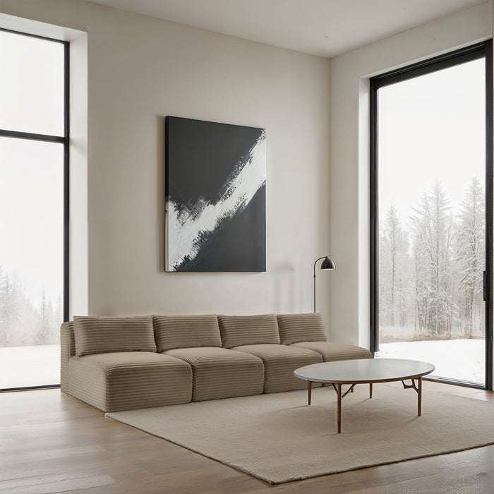 Shaggy - Fabric 4 Seat Modular Armless Sofa - Simple Home Plus