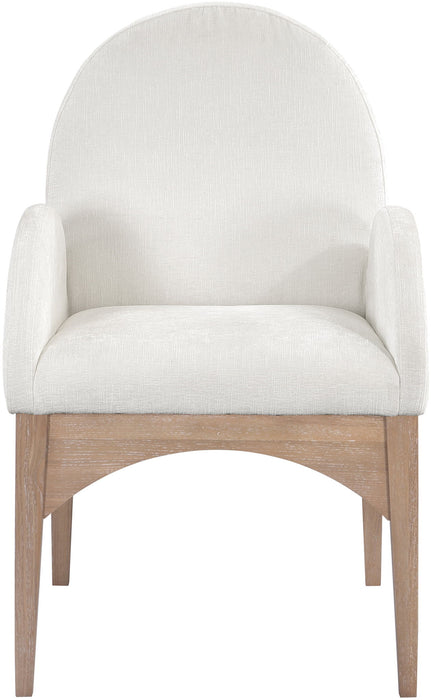 Waldorf - Chenille Dining Arm Chair With Natural Legs - Simple Home Plus