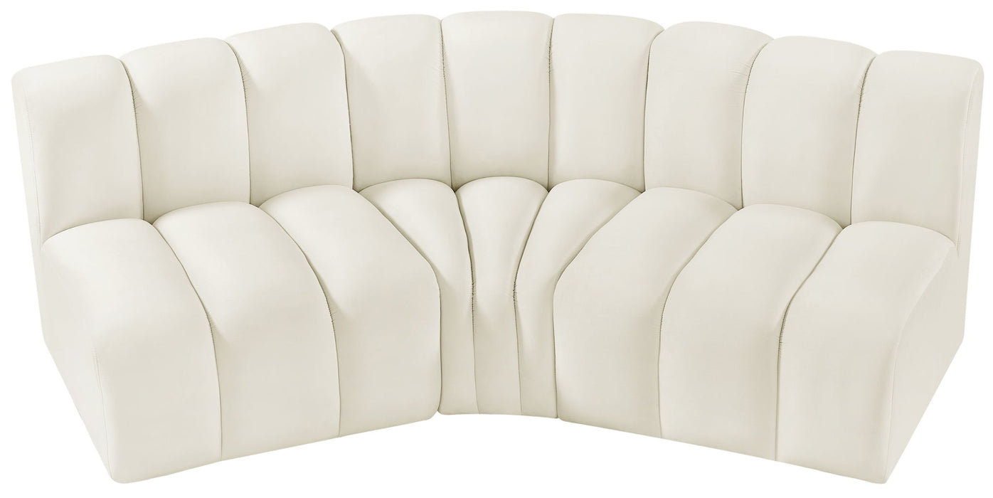 Arc - Velvet 3 Piece Modular Corner Sofa - Simple Home Plus