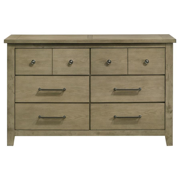 Hazlewood - 6-Drawer Bedroom Dresser Cabinet - Vineyard Oak - Simple Home Plus