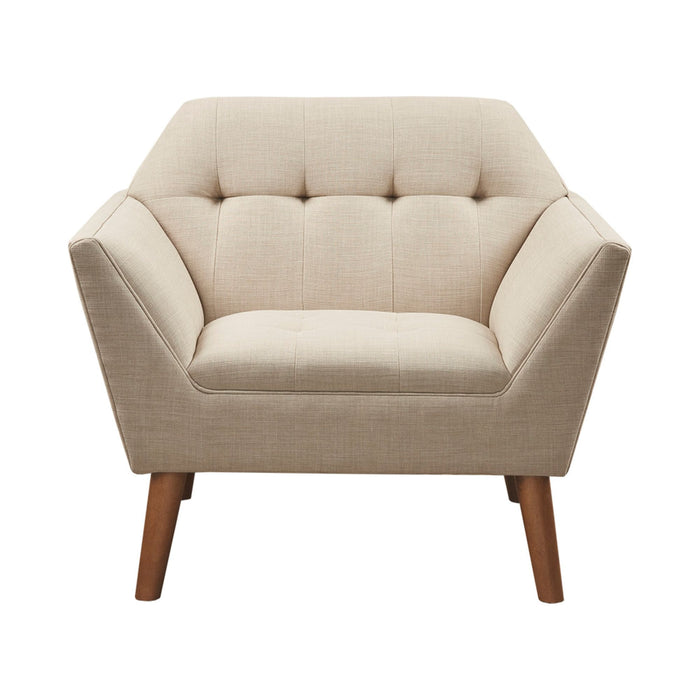Newport - Wide Mid-Century Modern Lounge Chair (Set of 2) - Beige - Simple Home Plus