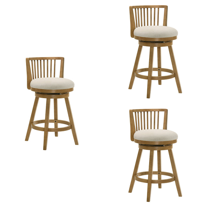 Harper - 26" Amber Glow Counter Height Rubberwood Swivel Barstool - Simple Home Plus