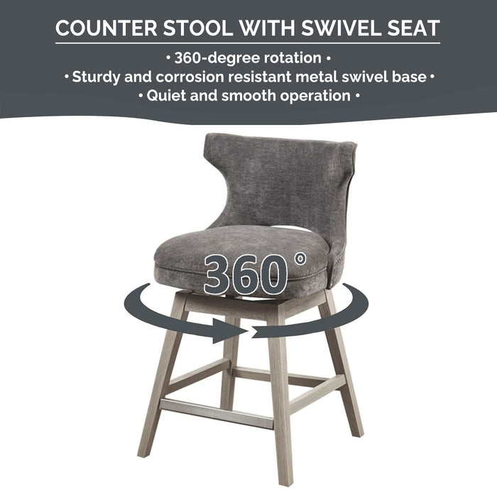 Emmett - 25.75" Swivel Counter Stool - Beige - Simple Home Plus
