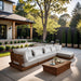 Mirella - 5 Piece Water Resistant Fabric Upholstered Outdoor Patio Modular Sectional - Simple Home Plus