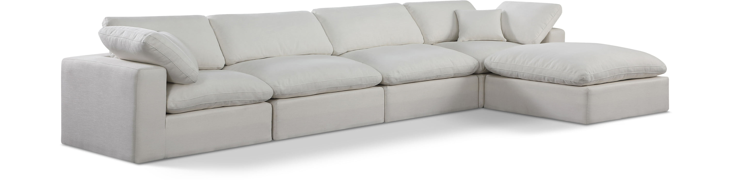 Comfy - 5 Piece Linen Modular Sectional With Chaise - Simple Home Plus
