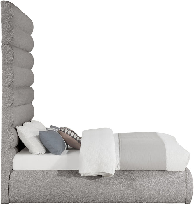 Adam - Boucle Fabric Bed With 89" Headboard - Simple Home Plus