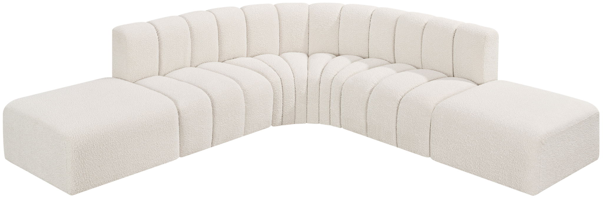 Arc - Boucle Fabric 6 Piece Corner Modular Sofa - Simple Home Plus