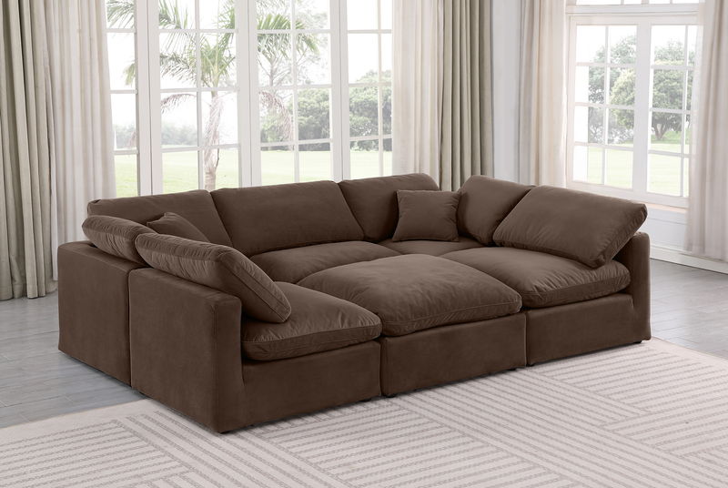 Indulge - Velvet 6 Piece Modular Sectional