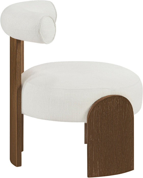 Calder - Linen Textured Fabric Upholstered Accent Chair - Painted Brown Base - Simple Home Plus