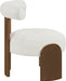Calder - Linen Textured Fabric Upholstered Accent Chair - Painted Brown Base - Simple Home Plus