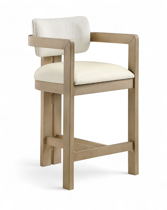 Ravina - Upholstered Counter Stool With Stained Natural Base - Simple Home Plus