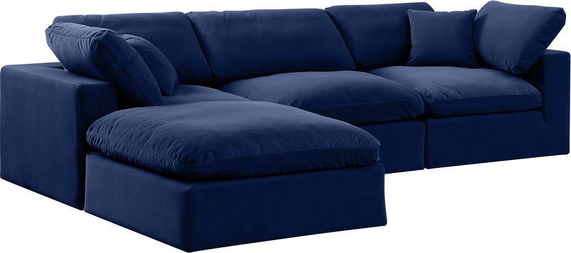 Comfy - 4 Piece Velvet Modular Sectional With Chaise