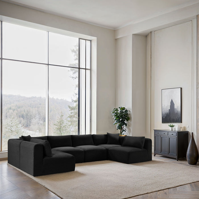 Shaggy - 6 Piece Modular U-Shaped Armless Sectional - Simple Home Plus