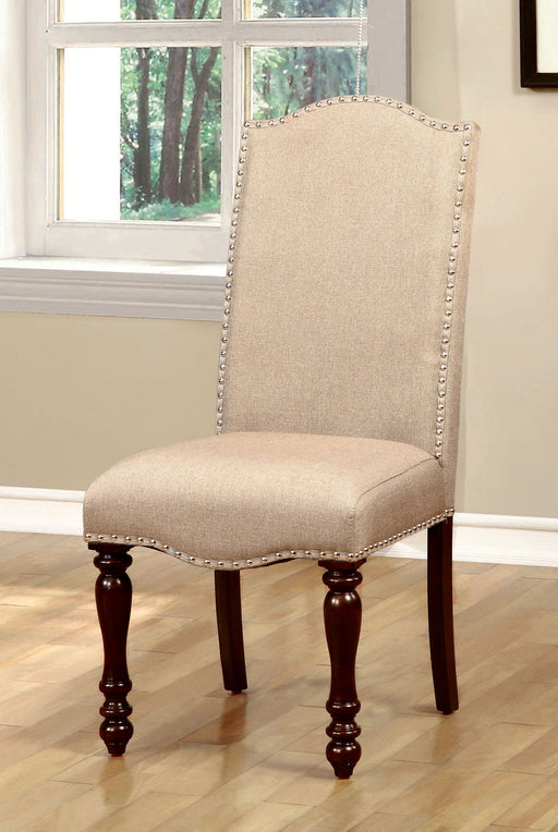 Hurdsfield - Side Chair (Set of 2) - Antique Cherry / Beige - Simple Home Plus