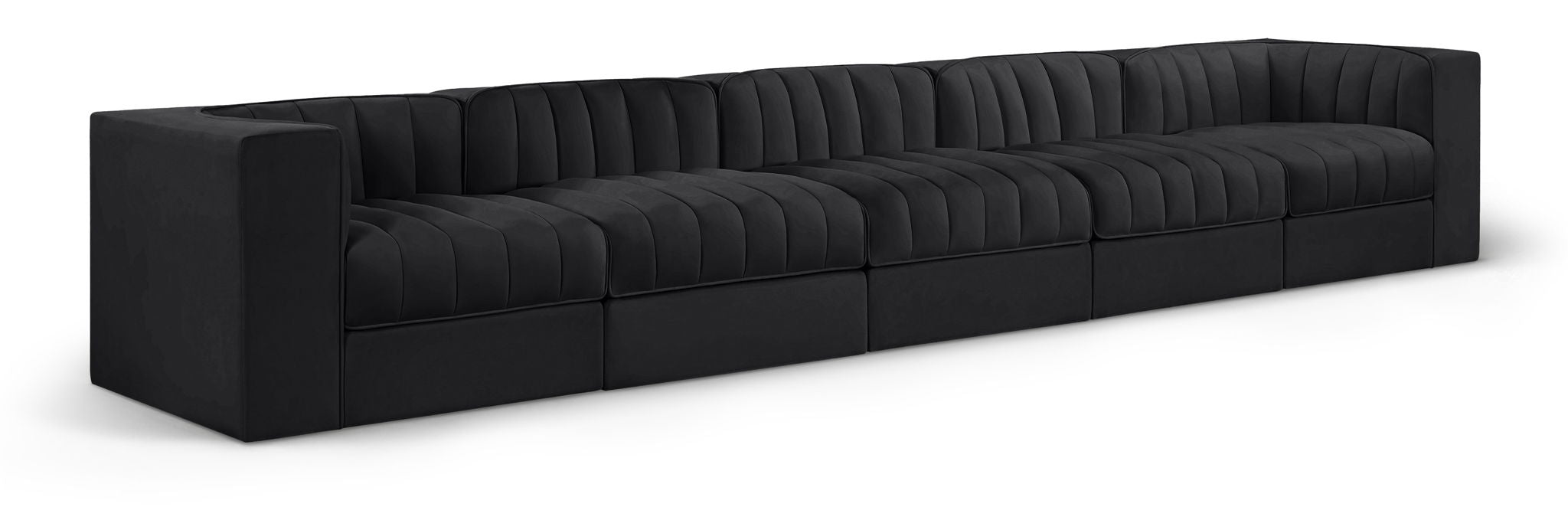 Rummi - Velvet Performance Fabric Upholstered 5 Piece Modular Sofa - Simple Home Plus