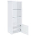 Jude - 3-Shelf Engineered Wood Media Tower - High Gloss White - Simple Home Plus