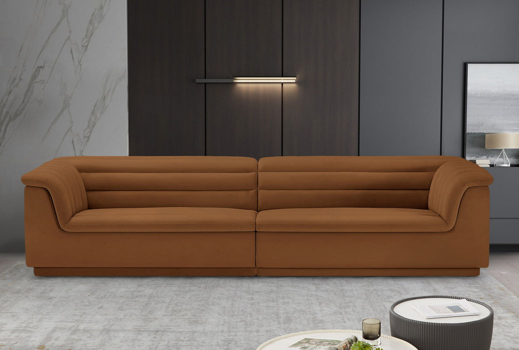 Cascade - Velvet Modular Sofa - Saddle - Simple Home Plus