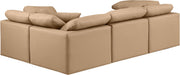 Indulge - Faux Leather 4 Piece Modular Corner Sectional - Tan - Simple Home Plus