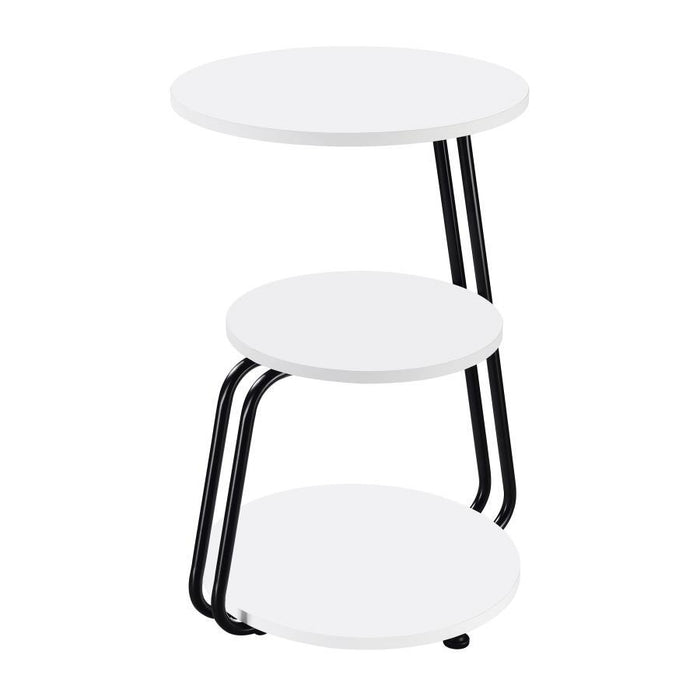Hilly - 3-Tier Round Accent Side Table - White And Black - Simple Home Plus