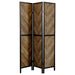 Marlene - 3-Panel Room Divider Folding Screen - Rustic Tobacco - Simple Home Plus