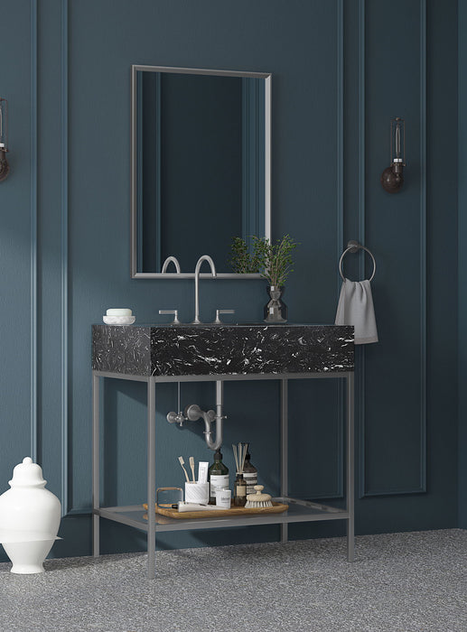 Marmo - Engineered Marble Bathroom Vanity With Chrome Base - Simple Home Plus