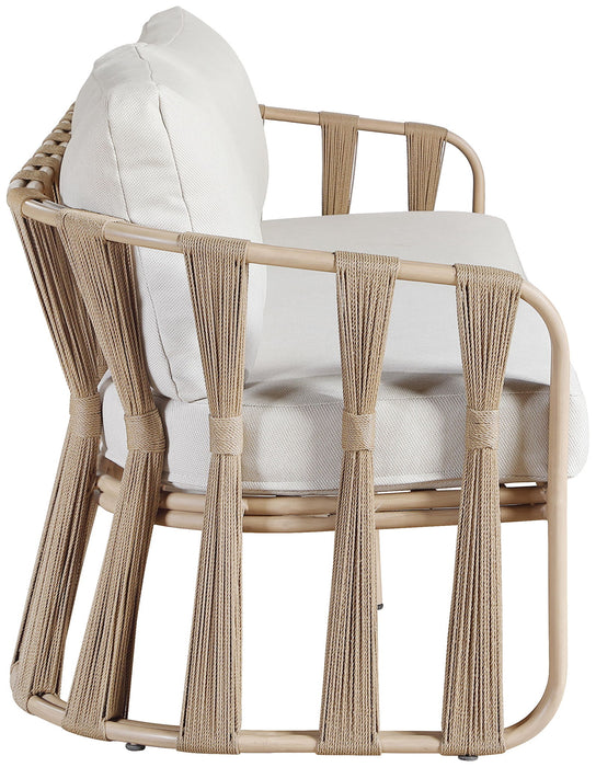 San Pietro - Resilient Waterproof Fabric 60.5" Upholstered Outdoor Patio Loveseat - Simple Home Plus