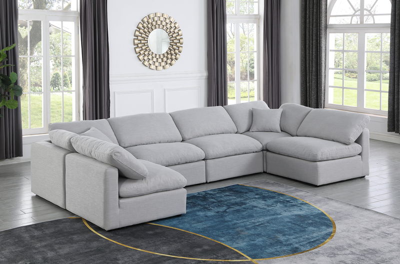 Indulge - Linen 6 Piece Modular U-Shaped Sectional