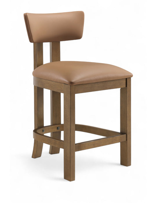 Lavrin - Vegan Leather Upholstered Counter Stool (Set of 2) - Walnut Base - Simple Home Plus