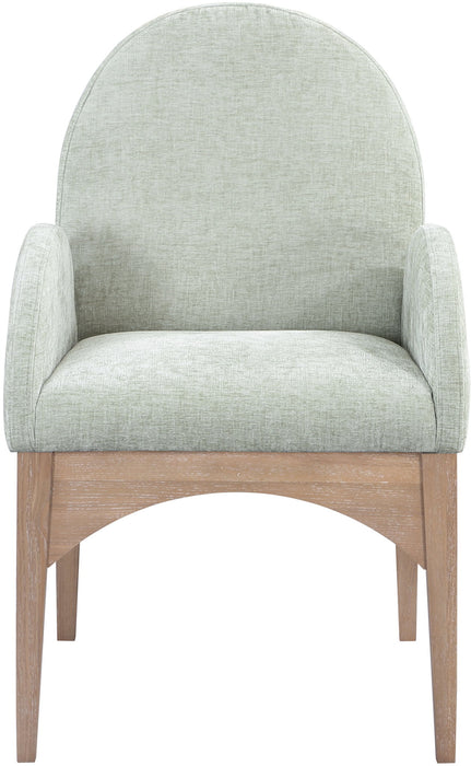 Waldorf - Chenille Dining Arm Chair With Natural Legs - Simple Home Plus