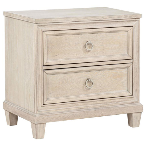 Pembroke - 2-Drawer Nightstand Bedside Table - Washed Oak - Simple Home Plus