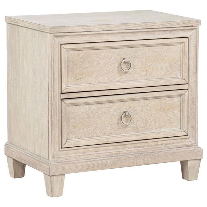Pembroke - 2-Drawer Nightstand Bedside Table - Washed Oak - Simple Home Plus