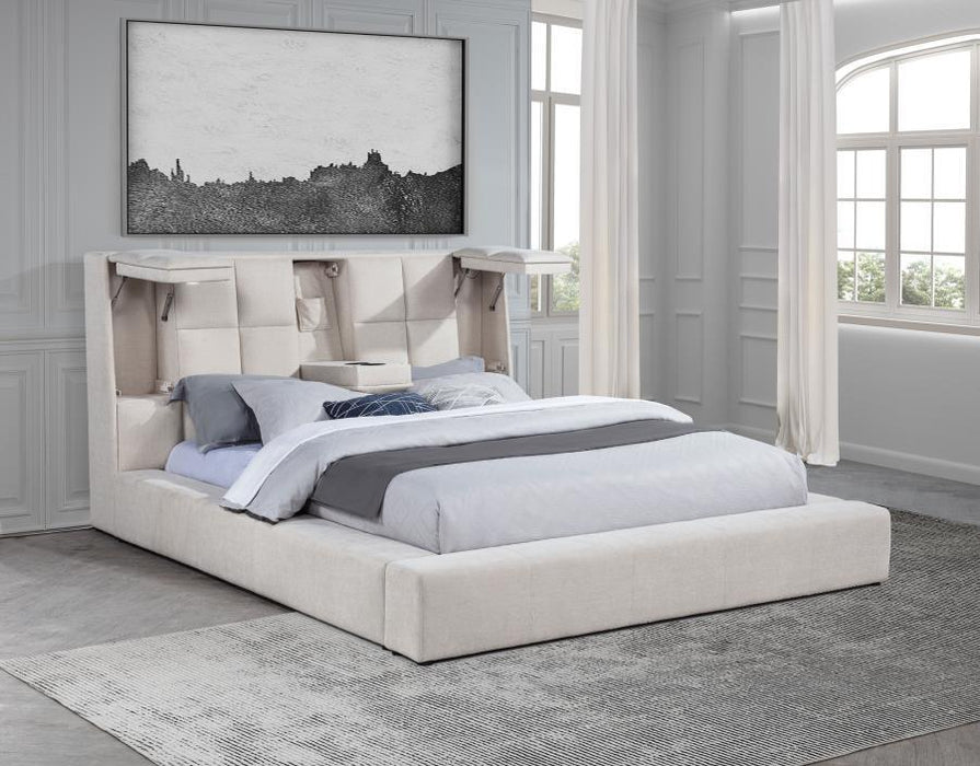 Dreux - Upholstered Panel Platform Bed - Simple Home Plus