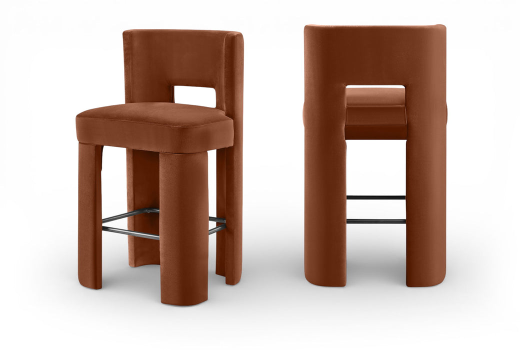 Zuno - Velvet Performance Fabric Upholstered Bar Stool (Set of 2) - Simple Home Plus