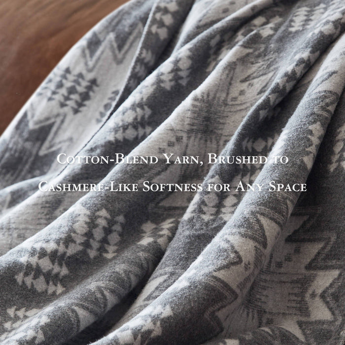 Alberta - King Cotton Blend Blanket - Gray Aztec - Simple Home Plus