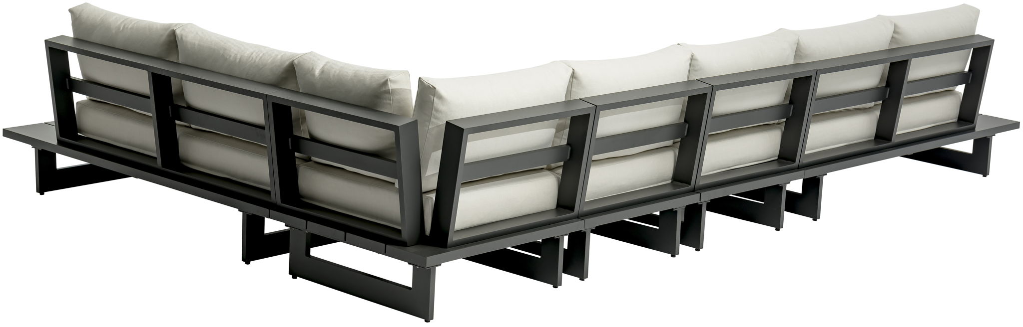 Maldives - 5 Piece Water Resistant Outdoor Patio Modular Sectional With Gray Base - Simple Home Plus