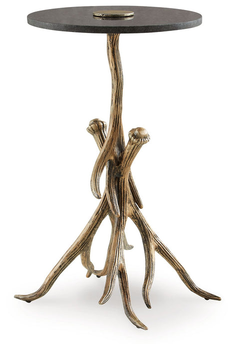 Lemkins - Black / Antique Gold Finish - Accent Table - Simple Home Plus