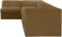 Rummi - Velvet Performance Fabric Upholstered 6 Piece Modular Sectional, L-Shaped (Right) - Simple Home Plus