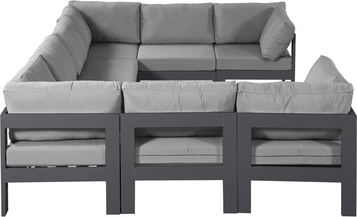 Nizuc - Outdoor Patio 8 Piece Modular Sectional With Gray Frame - Simple Home Plus