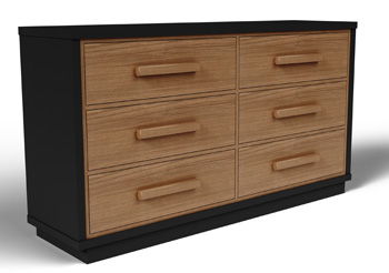 Kozmour - Six Drawer Dresser - Black / Brown - Simple Home Plus